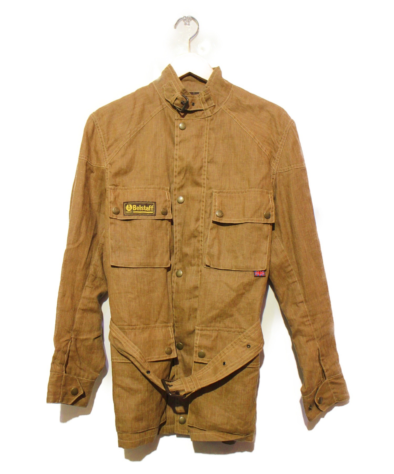 BELSTAFF (ベルスタッフ) リネンオイルドジャケット ブラウン サイズ:44