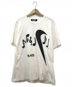 BLACK COMME des GARCONS×NIKE（ブラックコムデギャルソン×ナイキ）の古着「プリントTシャツ」｜ブラック×ホワイト