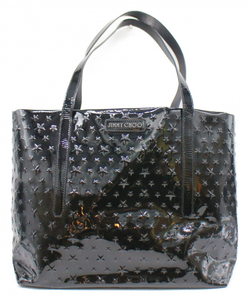 中古 古着通販 Jimmy Choo ジミーチュウ パテントレザーエナメルトートバッグ ブラック スターエンボス サラm ブランド 古着通販 トレファク公式 Trefac Fashion