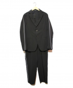 EMPORIO ARMANI（エンポリオアルマーニ）の古着「ラインデザインセットアップスーツ」｜ブラック
