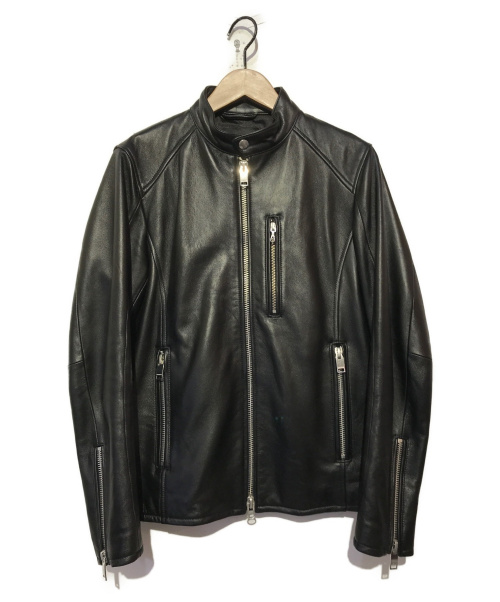 JACKROSE（ジャックローズ）JACKROSE (ジャックローズ) ラムレザーシングルレザージャケット ブラック サイズ:3 220704Jの古着・服飾アイテム