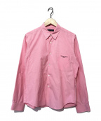COMME des GARCONS HOMMEコムデギャルソン オム）の古着「ロゴ刺繍シャツ」｜ピンク