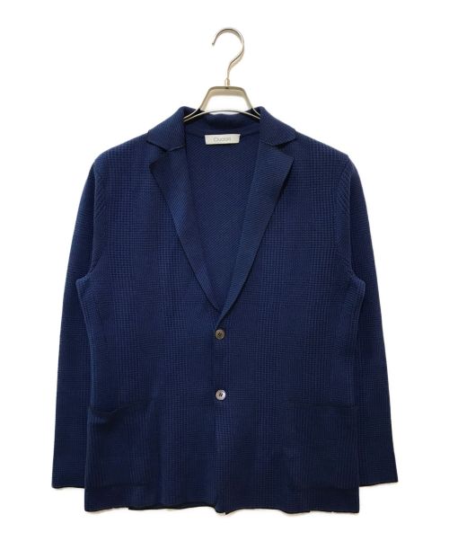 Cruciani（クルチアーニ）Cruciani (クルチアーニ) マイクロチェック ニットジャケット ブルー サイズ:48の古着・服飾アイテム