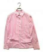 CHANELシャネル）の古着「ココマークストライプコットンシャツ」｜ピンク