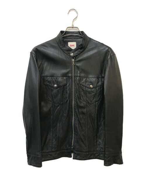 san francisco（サン フランシスコ）san francisco (サン フランシスコ) ゴートレザージャケット ブラック サイズ:Mの古着・服飾アイテム