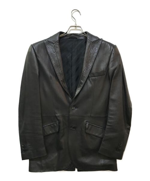 COMME CA COLLECTION（コムサコレクション）COMME CA COLLECTION (コムサコレクション) レザーテーラードジャケット ブラック サイズ:Sの古着・服飾アイテム