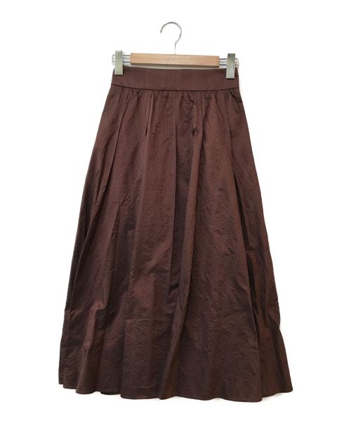 IENA（イエナ）IENA (イエナ) ストライプギャザースカート ブラウン サイズ:36 未使用品の古着・服飾アイテム
