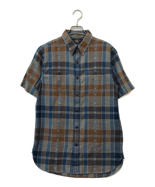 RRL（ダブルアールエル）RRL (ダブルアールエル) キングスプリントS/Sチェックシャツ ブルー×ブラウン サイズ:S 未使用品の古着・服飾アイテム