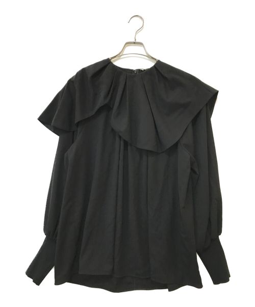 ENFOLD（エンフォルド）ENFOLD (エンフォルド) WAVE COLLAR PULLOVER ブラック サイズ:38の古着・服飾アイテム