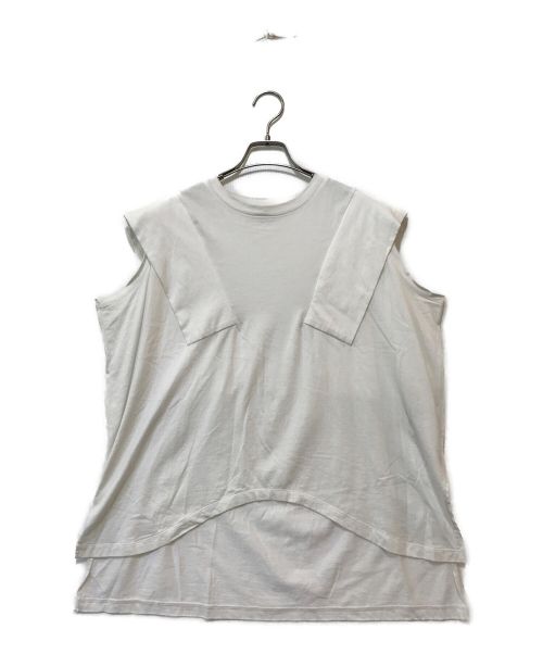 ENFOLD（エンフォルド）ENFOLD (エンフォルド) PANEL-SLEEVE T-SHIRT ホワイト サイズ:38の古着・服飾アイテム