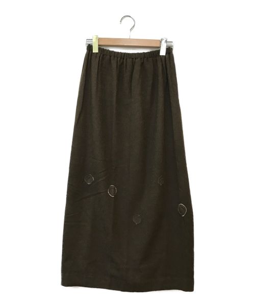 慈雨（ジウ）慈雨 (ジウ) ウールスカート ブラウン サイズ:40の古着・服飾アイテム