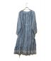 45R (フォーティーファイブアール) インディカディのルンルンギンガムギャザードレス ホワイト×ブルー：14800円