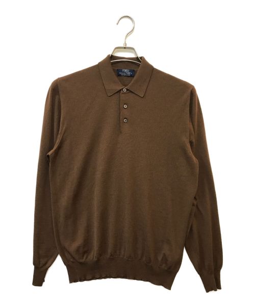 FEDELI（フェデーリ）FEDELI (フェデーリ) LANA140'sニットポロシャツ ブラウン サイズ:48の古着・服飾アイテム