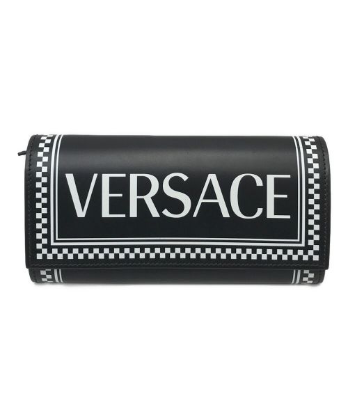 VERSACE（ヴェルサーチ）VERSACE (ヴェルサーチェ) 90'sロゴウォレット ブラックの古着・服飾アイテム