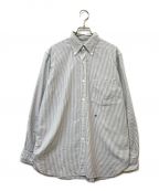 nanamicaナナミカ）の古着「Button Down Stripe Wind Shirt」｜ホワイト×グレー