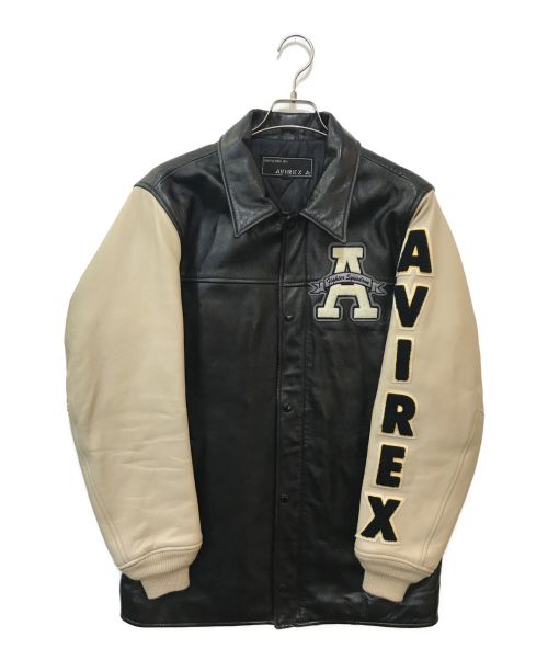 AVIREX（アヴィレックス）AVIREX (アヴィレックス) レザーバーシティジャケット ブラック サイズ:Lの古着・服飾アイテム