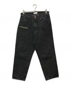 WIND AND SEAウィンダンシー）の古着「Mid Rise Wide Tapered Jeans」｜ブラック