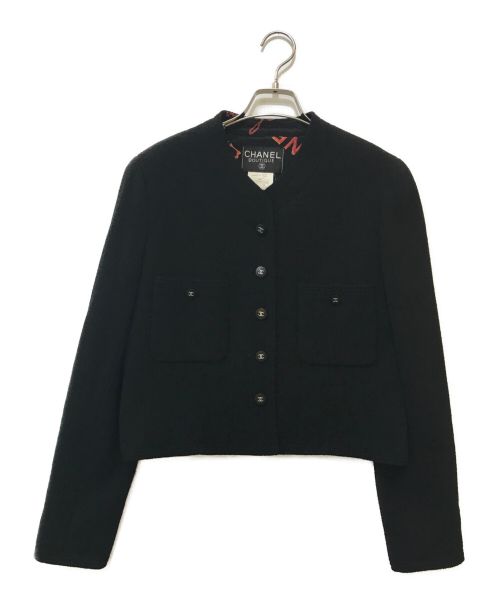 CHANEL（シャネル）CHANEL (シャネル) ココボタンツイードジャケット ブラック サイズ:42の古着・服飾アイテム