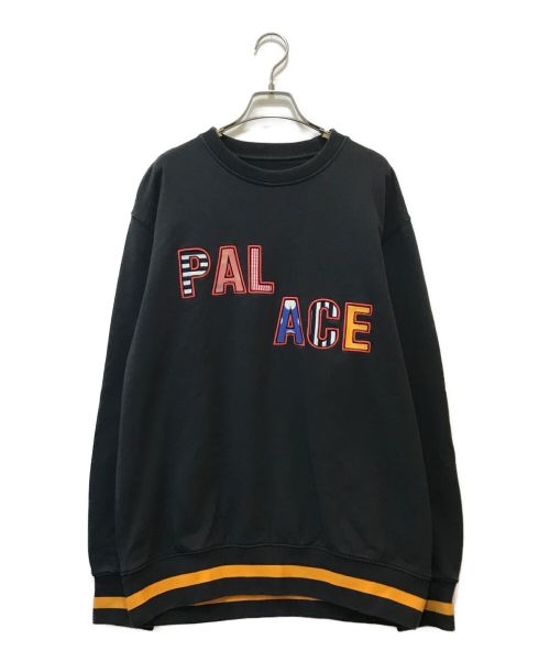 PALACE（パレス）PALACE (パレス) pal pal crew 刺繍ロゴスウェット ブラック サイズ:Lの古着・服飾アイテム