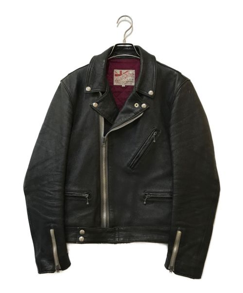 ADDICT CLOTHES（アディクト クローズ）ADDICT CLOTHES (アディクト クローズ) シープスキンダブルライダースジャケット ブラック サイズ:38の古着・服飾アイテム