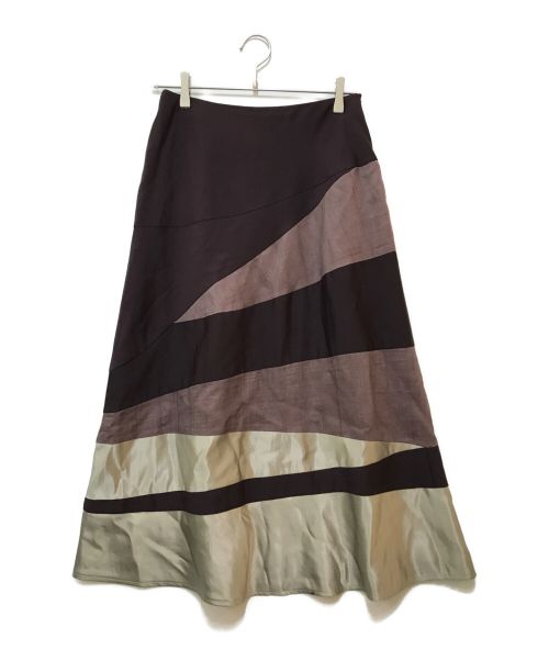 KENZO（ケンゾー）KENZO (ケンゾー) シルクブレンドマキシスカート パープル サイズ:40の古着・服飾アイテム