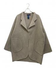 POLO RALPH LAUREN (ポロ・ラルフローレン) ウールアクリルノーカラーコート グレー サイズ:L