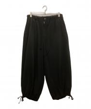 GROUND Y (グラウンドワイ) POLYESTER/TRIACETATE CREPE de CHINE BALLOON PANTS ブラック サイズ:3