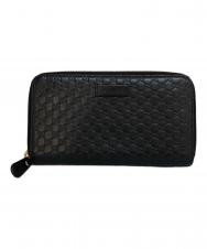 GUCCI (グッチ) マイクログッチシマラウンドファスナー長財布　449391 ブラック