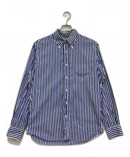 INDIVIDUALIZED SHIRTS (インディビジュアライズドシャツ) ストライプBDシャツ ブルー サイズ:15 1/2-33