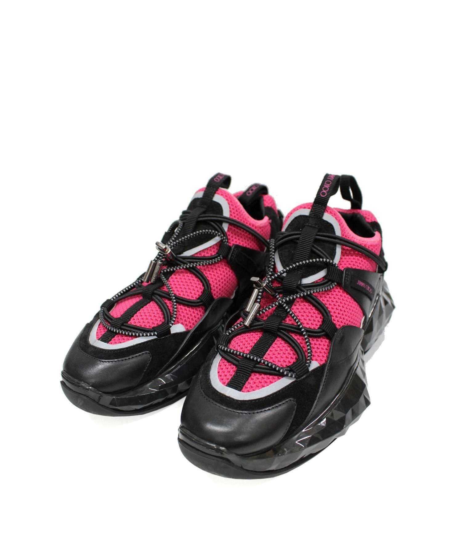 中古 古着通販 Jimmy Choo ジミーチュウ ダイアモンドトレイルスニーカー ブラック ピンク サイズ 38 Diamond Trail F 箱付 ブランド 古着通販 トレファク公式 Trefac Fashion