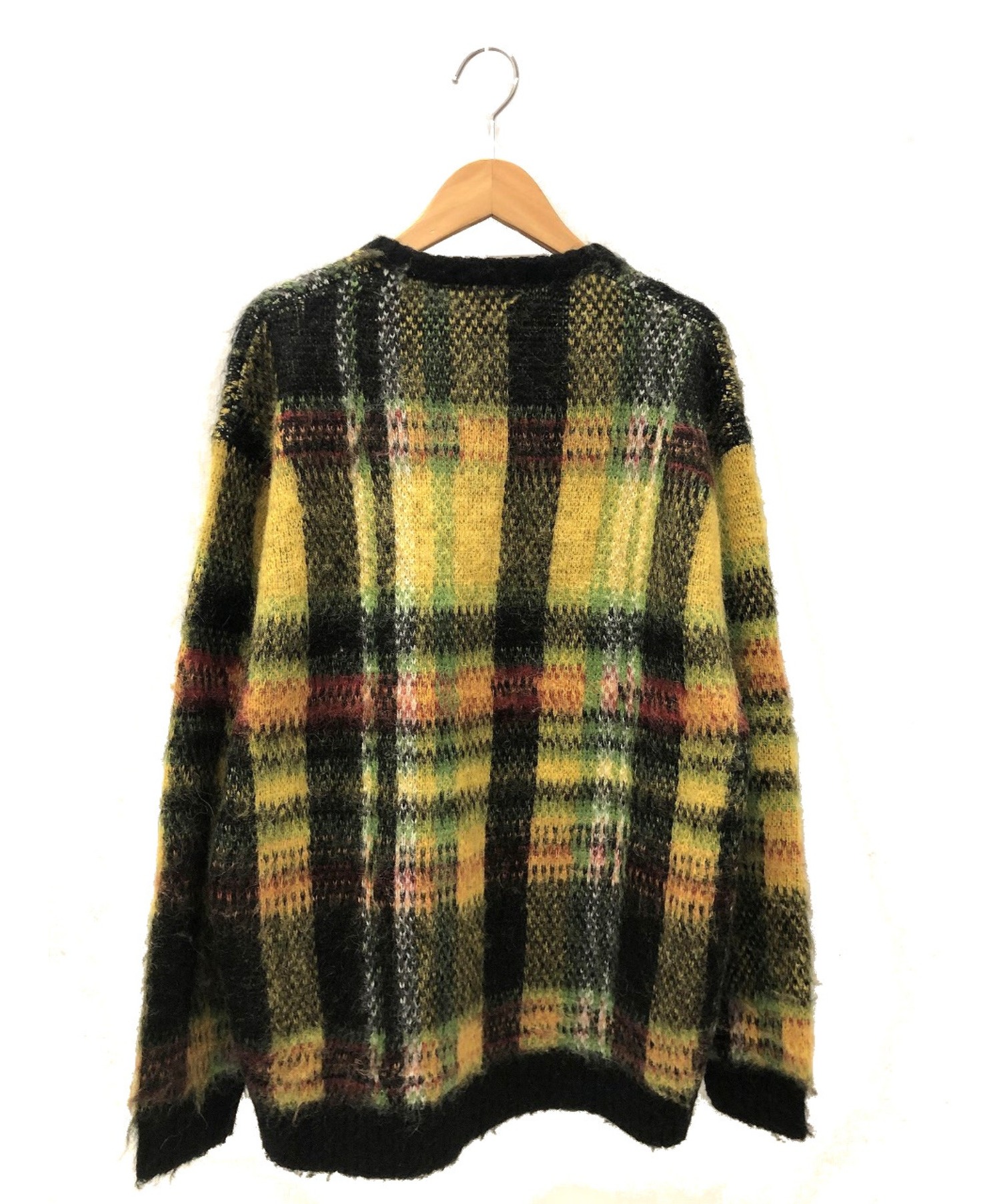 Supreme (シュプリーム) ブラッシュドチェックセーター イエロー サイズ:M Brushed Plaid Sweater 20AW