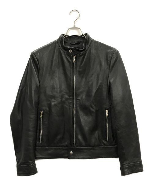 EMMETI（エンメティ）EMMETI (エンメティ) ANDREAラムスキンシングルライダースジャケット ブラック サイズ:46の古着・服飾アイテム
