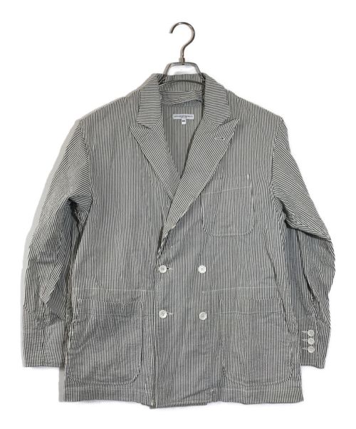 Engineered Garments（エンジニアド ガーメンツ）Engineered Garments (エンジニアドガーメンツ) 19SS OLD JACKET ヒッコリーストライプダブルブレストジャケット グレー サイズ:XSの古着・服飾アイテム
