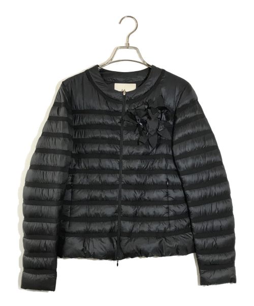 MONCLER（モンクレール）MONCLER (モンクレール) ノーカラージップアップダウンジャケット　PELIA GIUBBOTTO ブラックの古着・服飾アイテム