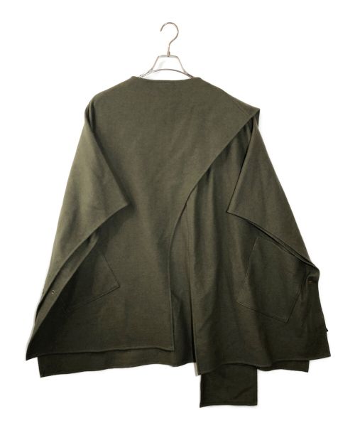 COGTHEBIGSMOKE（コグザビッグスモーク）COGTHEBIGSMOKE (コグザビッグスモーク) ポンチョ型ウールコート オリーブ サイズ:なしの古着・服飾アイテム