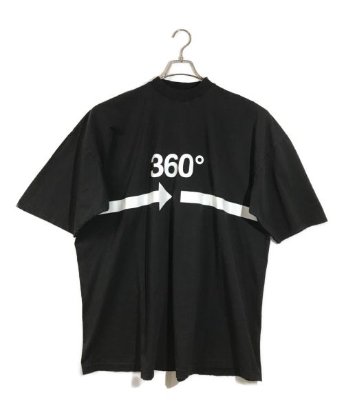 BALENCIAGA（バレンシアガ）BALENCIAGA (バレンシアガ) 22AW 360 TUBULAR ダメージ加工オーバーサイズTシャツ ブラック サイズ:Lの古着・服飾アイテム