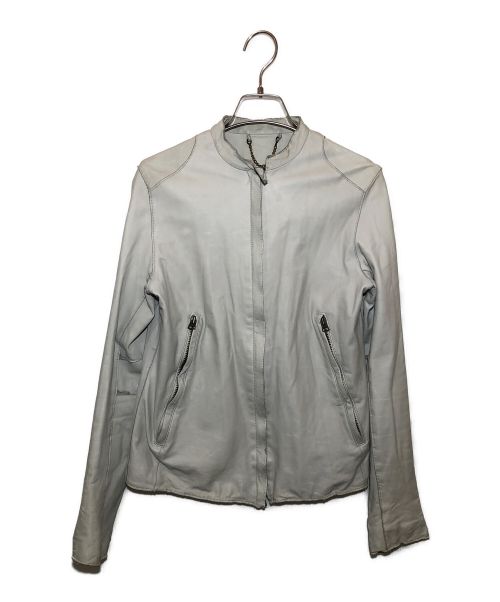 sisii（シシ）sisii (シシ) シングルレザージャケット ライトグレー サイズ:XSの古着・服飾アイテム
