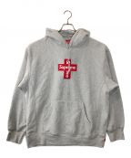 SUPREMEシュプリーム）の古着「Cross Box Logo Hooded Sweatshirt クロスボックスロゴフーデッドスウェットシャツ」｜グレー