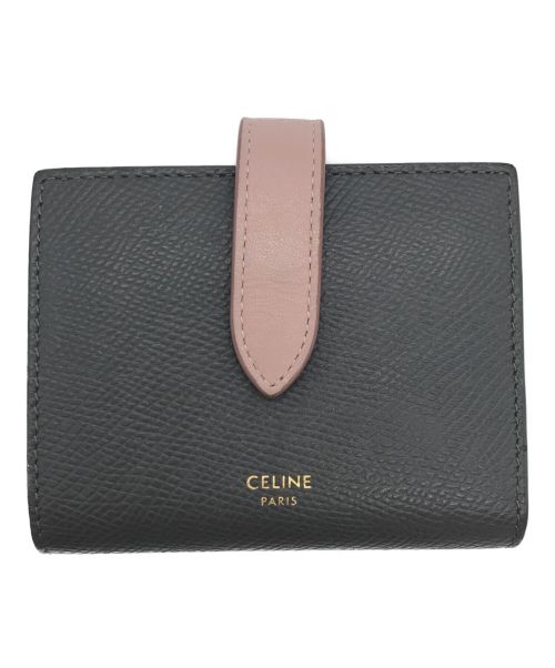 CELINE（セリーヌ）CELINE (セリーヌ) スモールストラップバイカラーウォレット グレー サイズ:下記参照の古着・服飾アイテム