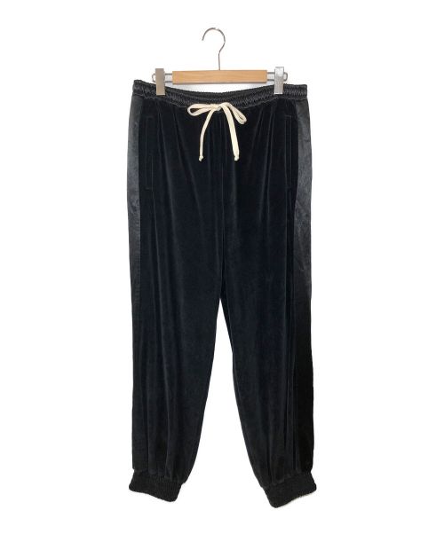 GUCCI（グッチ）GUCCI (グッチ) ベロアイージースウェットロングパンツ ブラック サイズ:XLの古着・服飾アイテム
