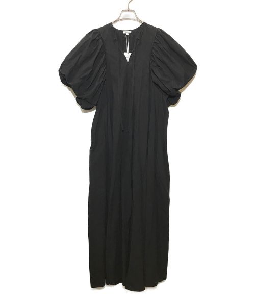 ENFOLD（エンフォルド）ENFOLD (エンフォルド) コットンリップル ボリュームSleeveマキシDRESS ブラック サイズ:38の古着・服飾アイテム