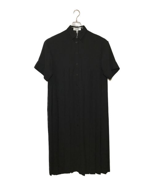 ENFOLD（エンフォルド）ENFOLD (エンフォルド) PEジョーゼット プリーツ5分袖 DRESS ブラック サイズ:３８ 未使用品の古着・服飾アイテム