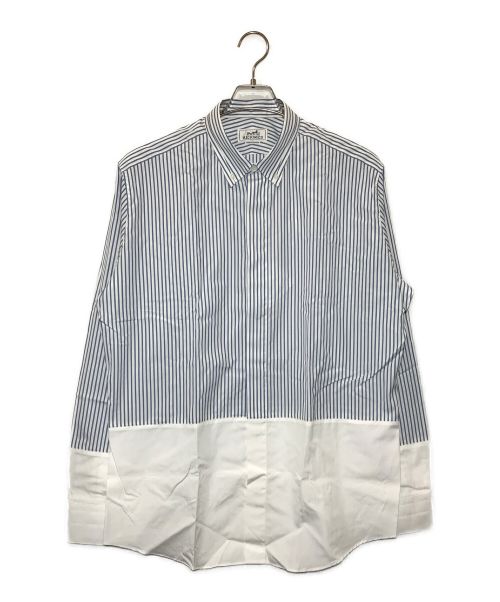 HERMES（エルメス）HERMES (エルメス) カラーブロックBDシャツ ブルー サイズ:17/43の古着・服飾アイテム