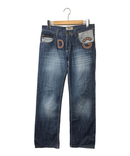 D&G（ディーアンドジー）D&G (ディーアンドジー) D&Gワッペンデザインデニムパンツ インディゴ サイズ:76cm(w30)の古着・服飾アイテム