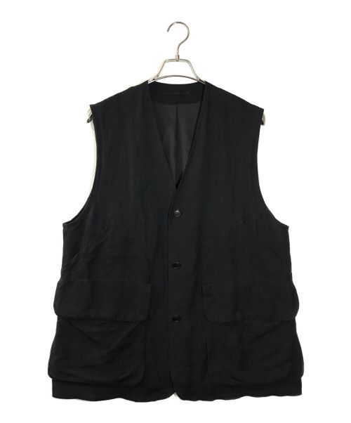 COMOLI（コモリ）COMOLI (コモリ) ヴィスコースリネン ハンティングベスト ブラック サイズ:なしの古着・服飾アイテム