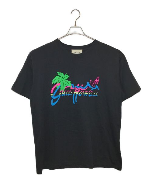 GUCCI（グッチ）GUCCI (グッチ) ハワイアンプリントTシャツ ブラック サイズ:XLの古着・服飾アイテム