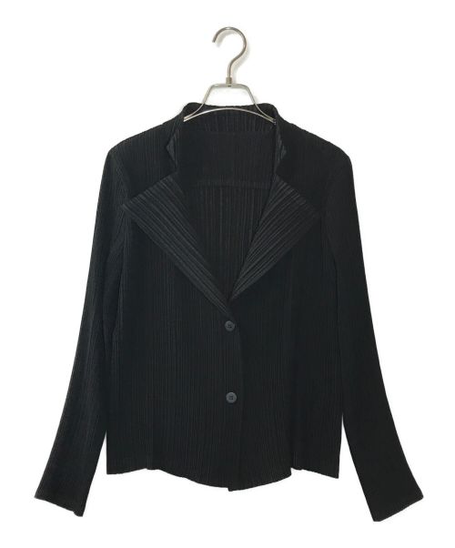ISSEY MIYAKE（イッセイミヤケ）ISSEY MIYAKE (イッセイミヤケ) プリーツテーラードジャケット ブラック サイズ:2の古着・服飾アイテム