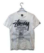 stussy (ステューシー) Mastermind JAPAN (マスターマインド ジャパン) ロゴスカルプリントTシャツ ホワイト サイズ:SMALL