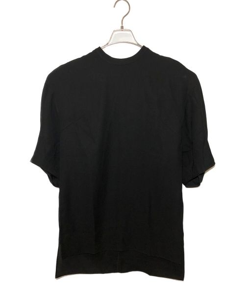ENFOLD（エンフォルド）ENFOLD (エンフォルド) ソフトダブルサテン 立体スリーブ プルオーバー ブラック サイズ:Mの古着・服飾アイテム
