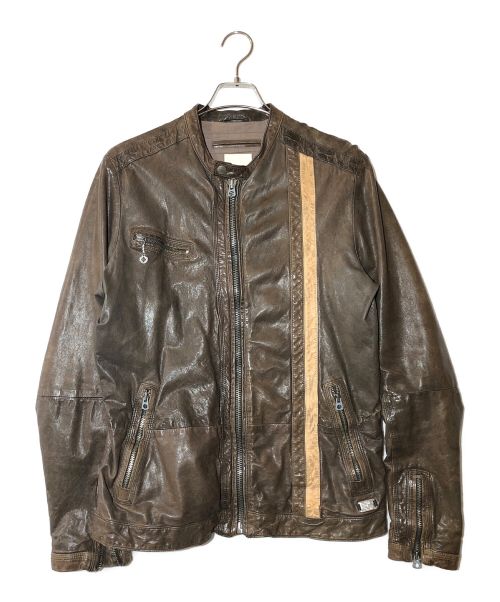 DIESEL（ディーゼル）DIESEL (ディーゼル) レザージャケット ブラウン サイズ:SIZEMの古着・服飾アイテム